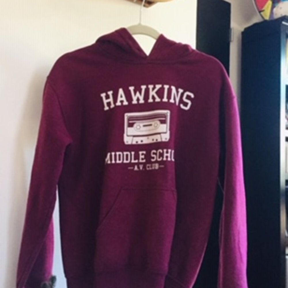 ☆ Hawkins AV Club Stranger Things Maroon Hoodie ☆